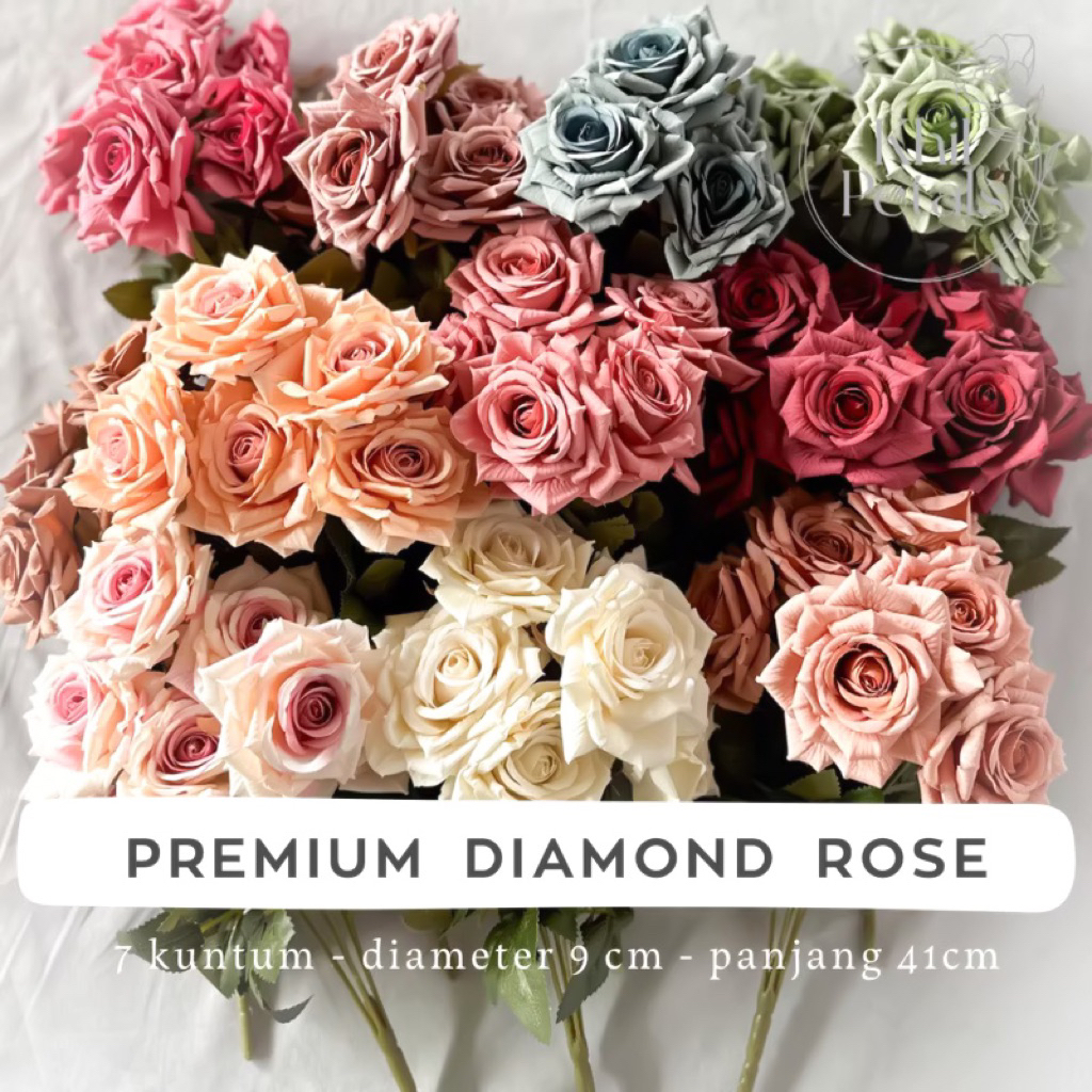 Jual BUNGA MAWAR DIAMOND PREMIUM ARTIFICIAL - F2RS702 | Shopee Indonesia