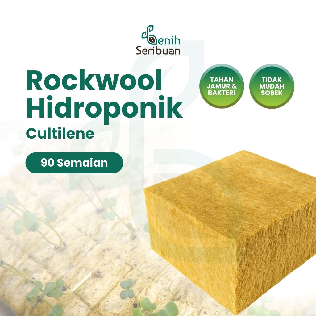 Benih Seribuan - Rockwool Media Tanam Hidroponik 90 Kotak Semai Cultilene Asli