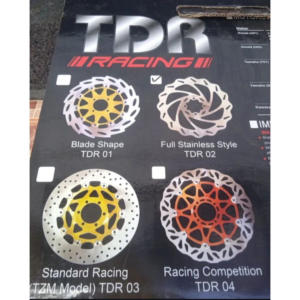 Jual Disc cakram original TDR Tipe full stainless style uk 300mm ...