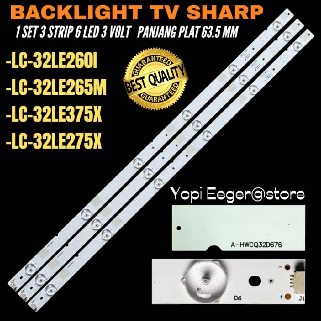 Jual BACKLIGHT TV LED SHARP 32 INCH LC -32LE260I- LC-32LE265M- LC ...