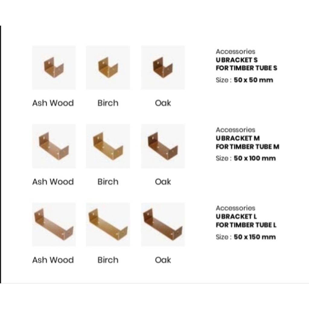 Jual WPC ACCESSORIES MEREK ROSHAN TYPE U BRACKET FOR TIMBER TUBE S ...
