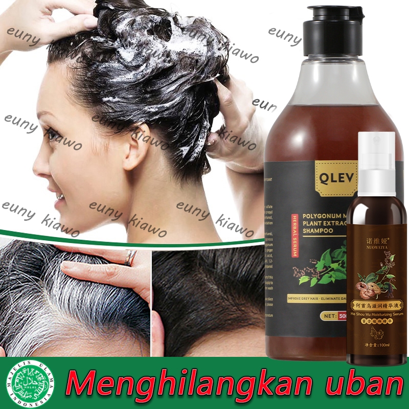 Jual Herbal Shampo Sampo penghitam rambut uban Serum rambut 500ml ...