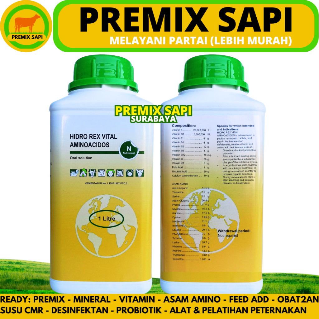 Jual HIDRO REX VITAL 1 LITER - Multivitamin Asam Amino Komplit Ayam ...