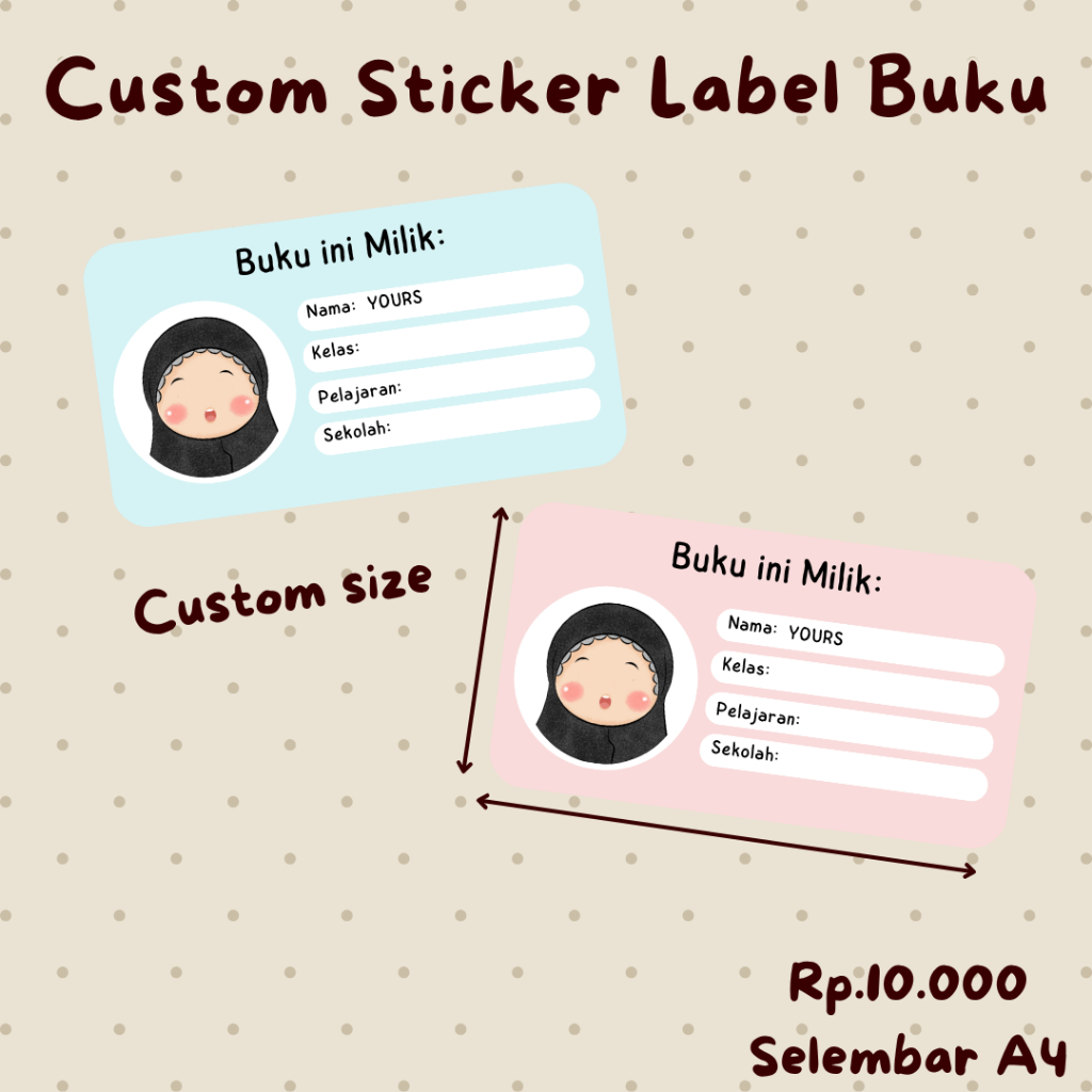  Jual Sticker Nama Buku Custom BEST SELLER ! 
