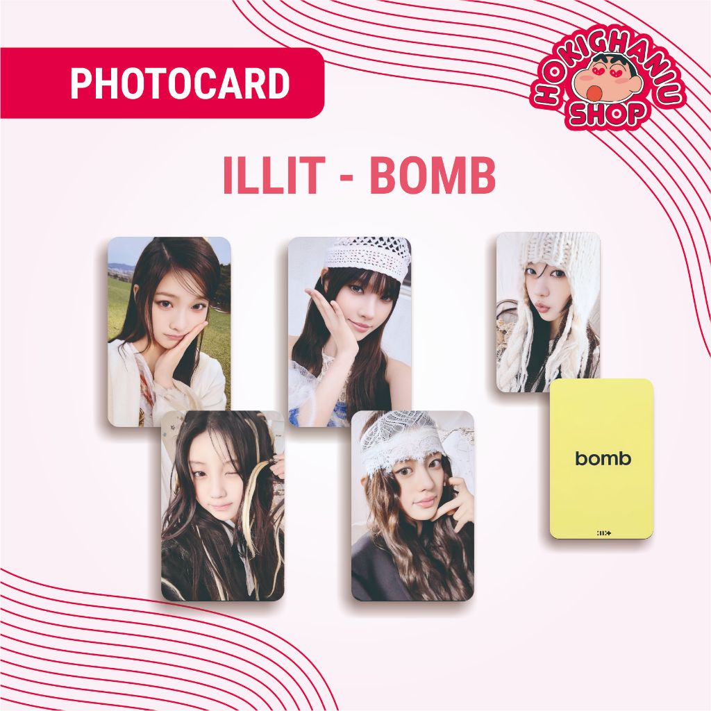 Jual Photocard ILLIT - Bomb Unnofficial Premium 1 Set isi 5 Member