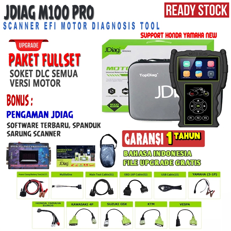 Jual JDiag M100 PRO Motor Scanner Function Diagnostic Tool ECU CO Motor ...