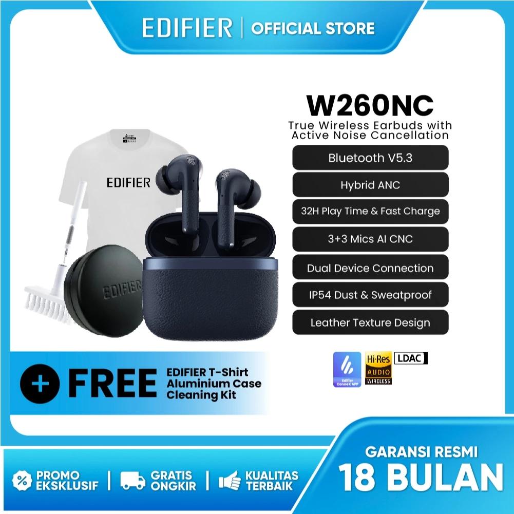 EDIFIER W260NC True Wireless Earbuds with Active Noise Cancellation
