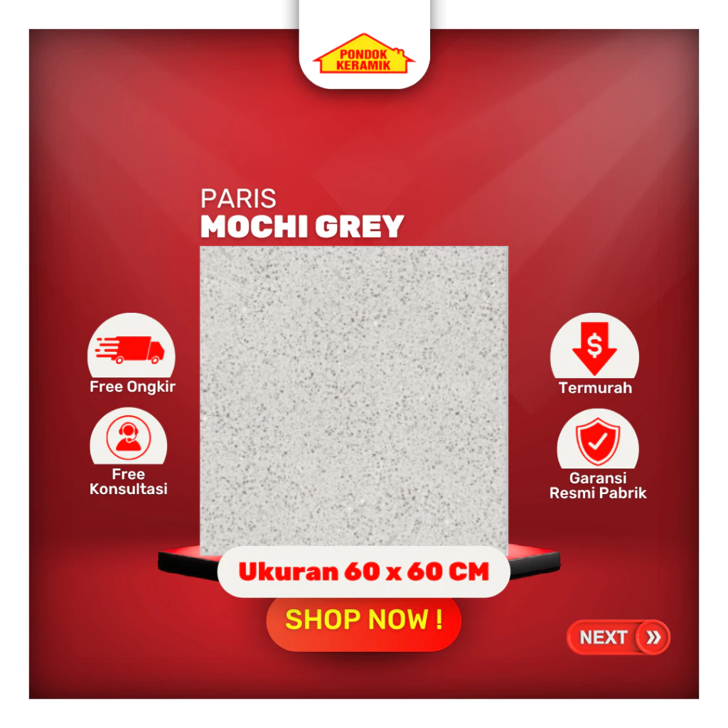 Keramik Gramix Cutting Paris 60x60 Mochi Grey Terazzo Matte Anti Slip