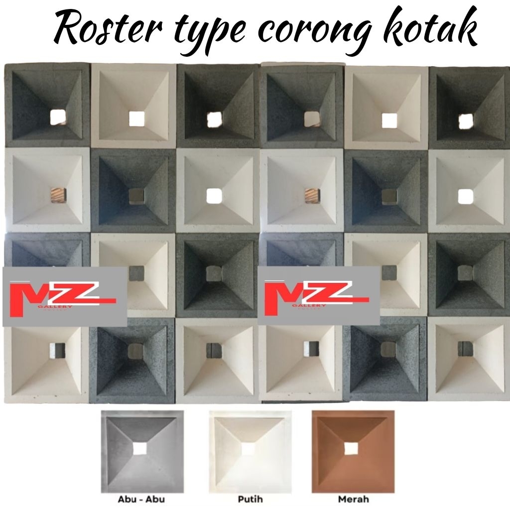 Jual Roster beton / Satu sisi / motip corong / roster putih / roster ...