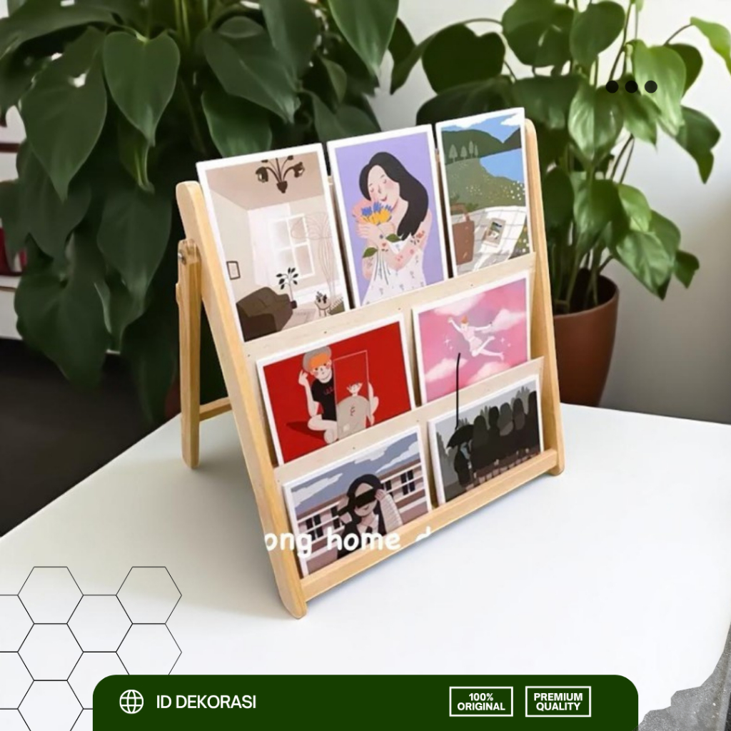 Jual ID DEKORASI Rak Display Postcard , display majalah dan buku Kayu 3 ...