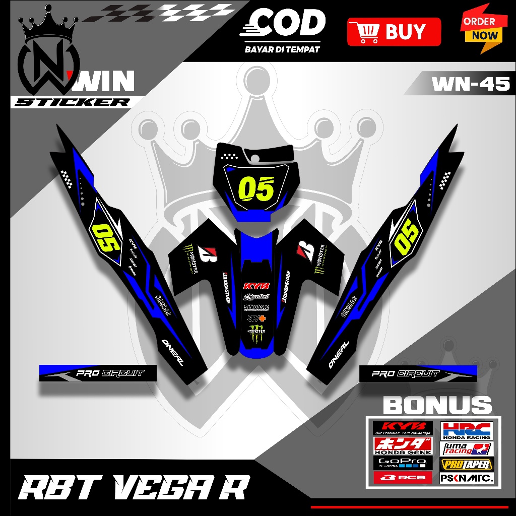 Jual NEW Sticker Striping RBT Vega R New Semifull Stiker Custom Trail ...