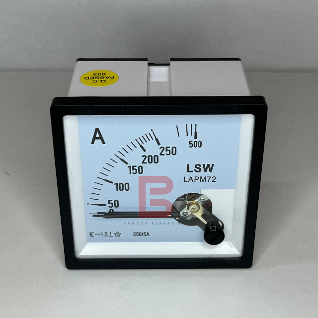 Jual LSW Ampere Meter Analog 250/5A 72 x 72 Panel Meter 250A Via CT ...