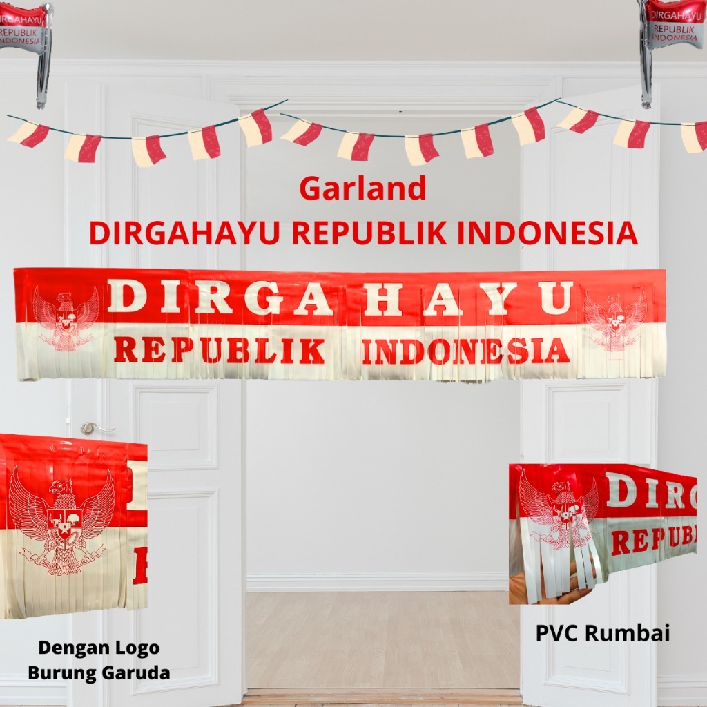 Jual Banner Foil Tirai Rumbai HUT RI 17 Agustusan Dekor Pintu Dirgahayu ...