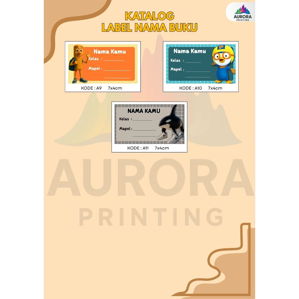 Jual Stiker label nama buku mapel custom mapel sd buku pelajaran ...