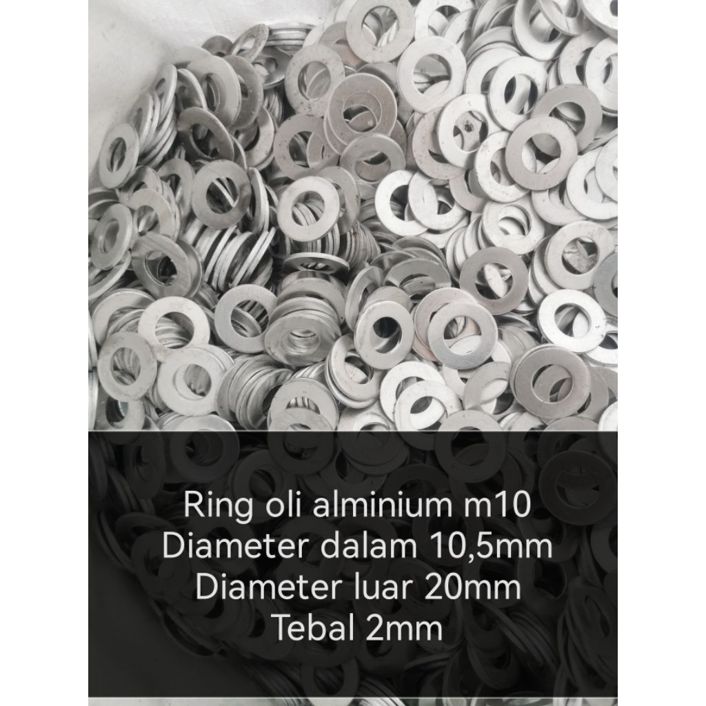 Jual ring plat / ring oli alminium m10 m10x20 tebal 2mm untuk harga per ...
