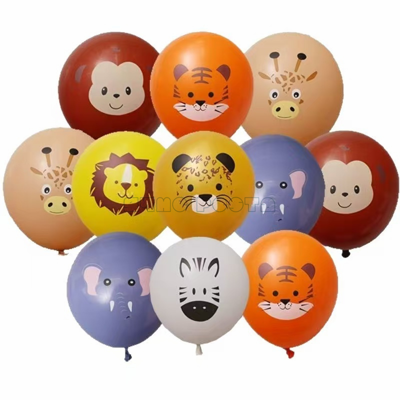 Balon Ulang Tahun Tema Zoo Animal 10 inch Isi 100pcs