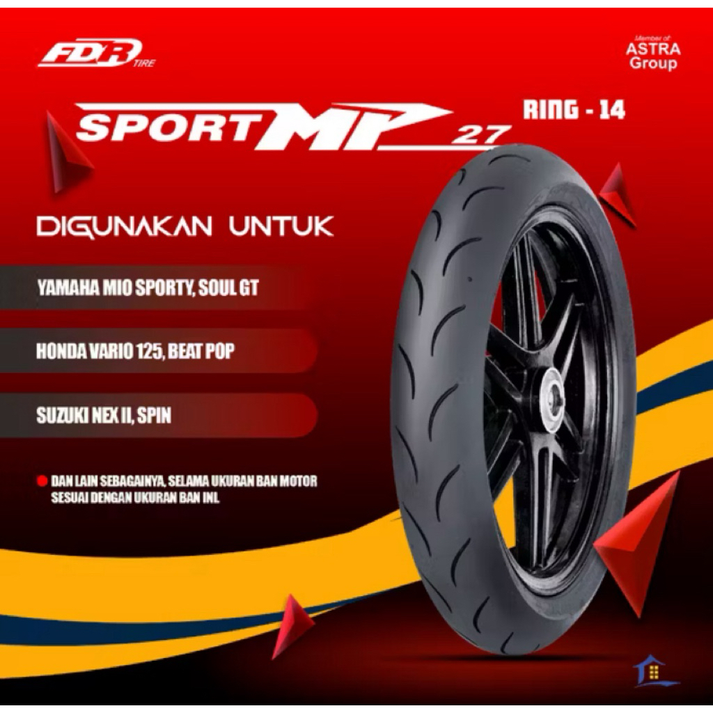 Jual FDR TL SPORT MP27 Ring 14 100/80 90/80 ban Motor 