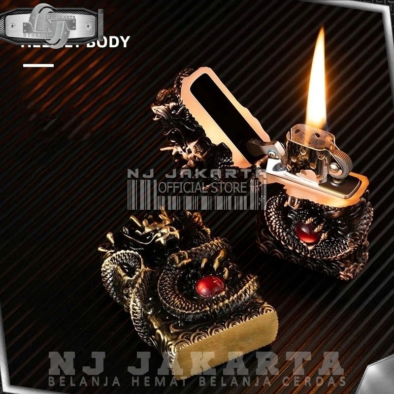 Jual Korek Api Dragon Isi Minyak Mancis Lighter ZR Corak Timbul Vitage ...