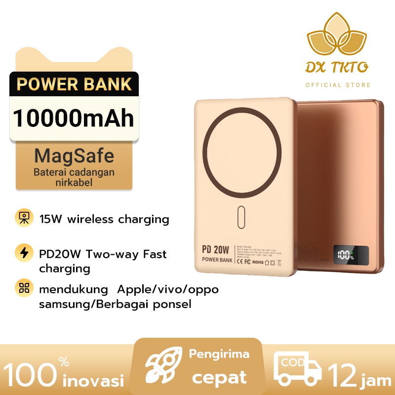 Jual DX TOKO Wireless Power Bank Magnetic Magsafe 15W 10000mAh Fast