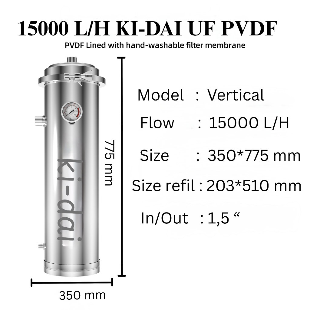 Jual PVDF UF ULTRAFILTER 15000 / 20000 / 25000 LPH DENGAN PRESSURE ...