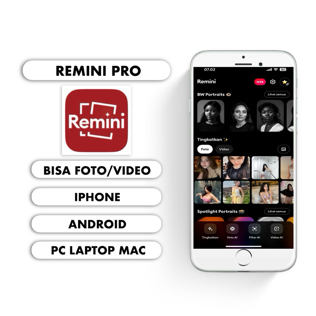 Jual REMINI PRO VERSI APLIKASI | BISA EDIT FOTO & VIDEO | Shopee Indonesia
