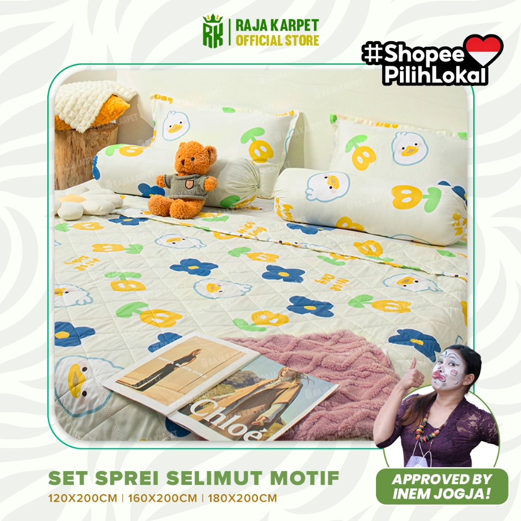 Jual RAJA X INEM Sprei Set Bedcover Sarung Bantal Guling Bed Cover Set ...
