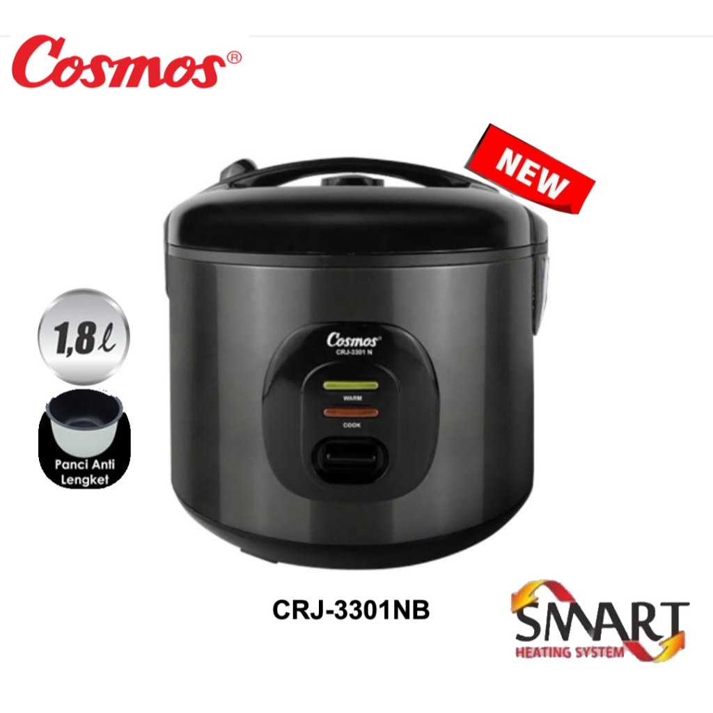 Jual Cosmos Rice Cooker 1.8L Black CRJ3301NB | Shopee Indonesia