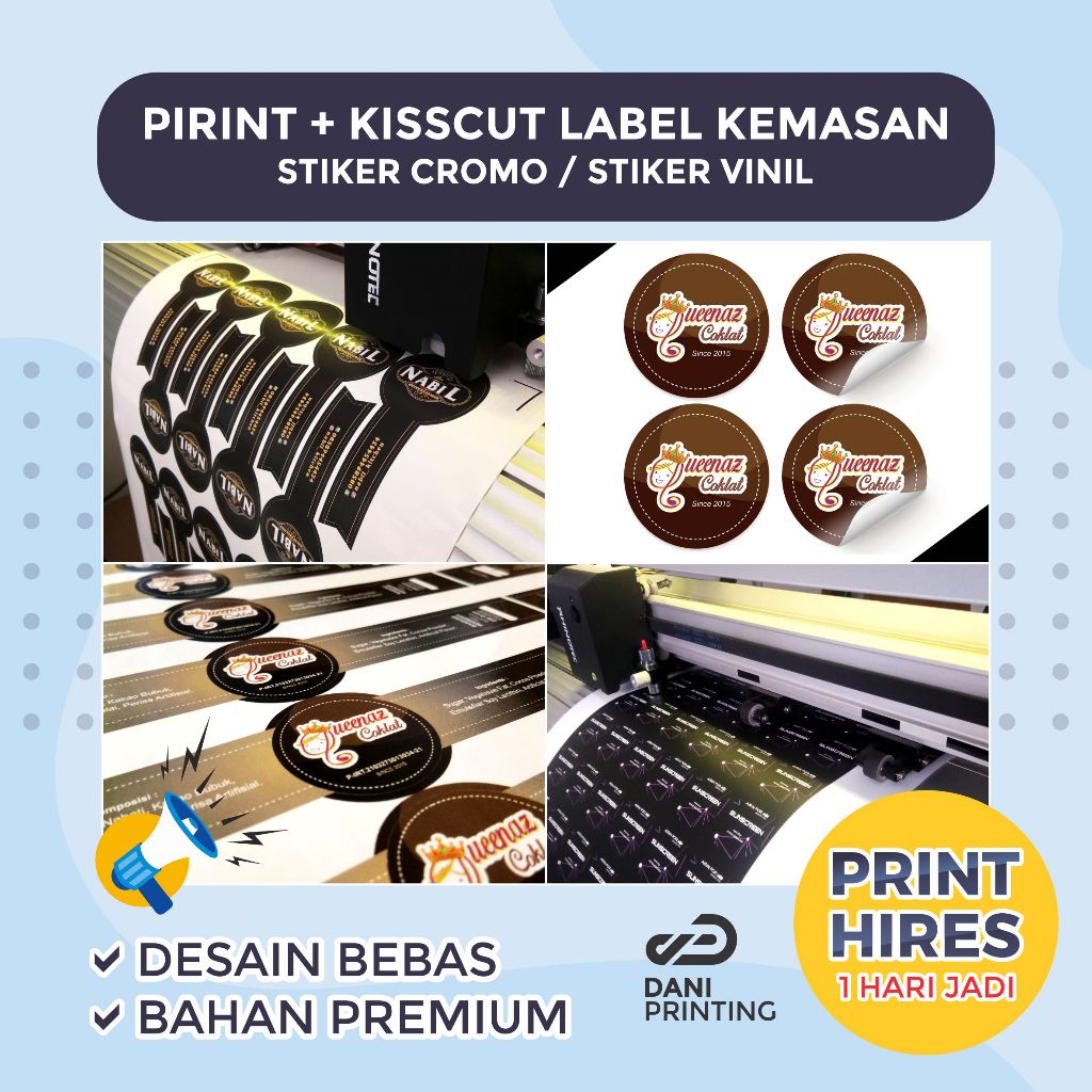 Jual Cetak Stiker Kemasan / Stiker Cup / Stiker Toples / Ukuran A3 ...