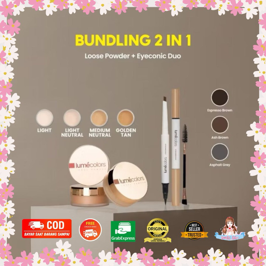 Jual PAKET LOOSE POWDER + EYECONIC DUO LUMECOLORS | Shopee Indonesia
