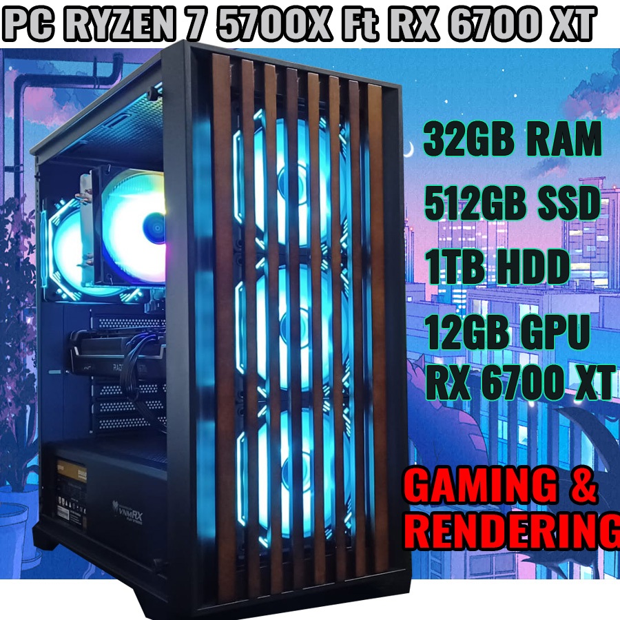 Jual PC Gaming AMD Ryzen 7 5700X | RX 6700 XT 12GB | 32GB | NVME | PC ...