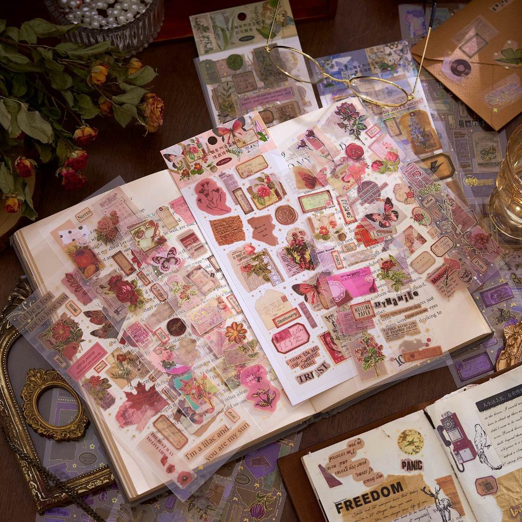 Jual [JUNE] Vintage Dream Sticker Set untuk Scrapbooking 6 lembar ...