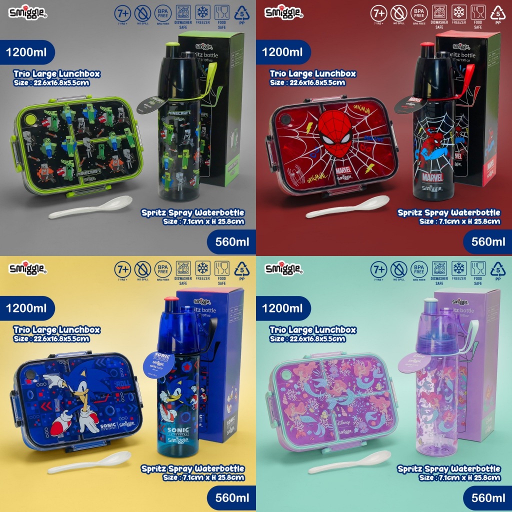 Jual SET SPRAY BOTTLE+ KOTAK MAKAN SEKAT 3 LARGE COCOK BUAT ANAK SD ...