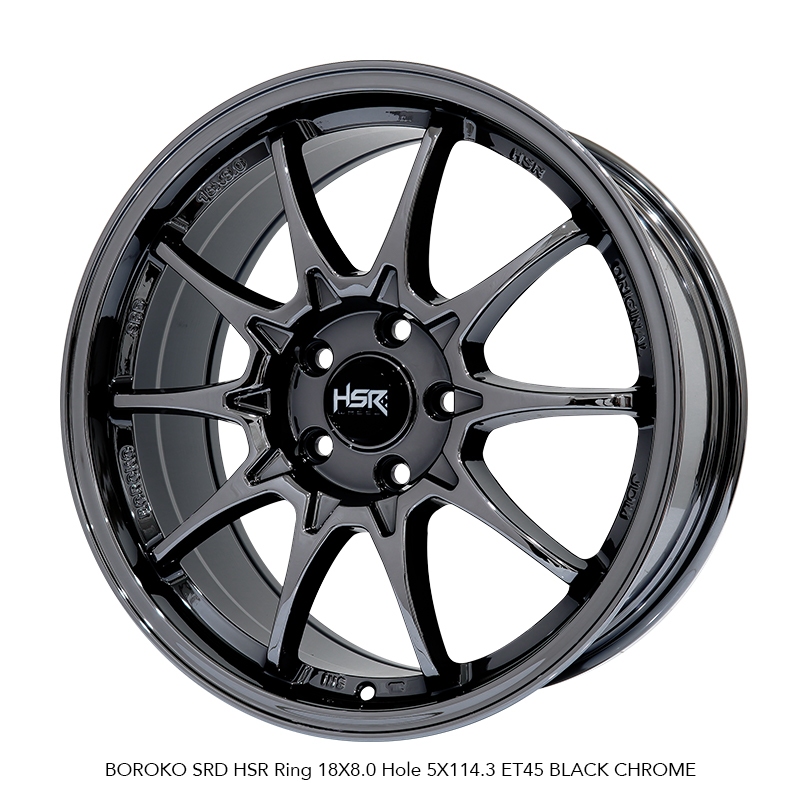Jual Pelek Mobil Rin 18 Warna Black Chrome Lubang 5 Pcd 114,3 Velg HSR ...