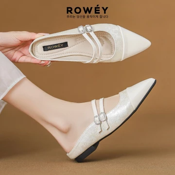 Rowey Sepatu Flat Shoes Wanita Korea Mewah Delima