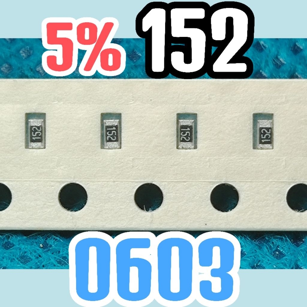 Jual 10pcs Chip resistor smd 152 1K5 5% size 0603 1608 1,5K ohm 1.5Kohm ...