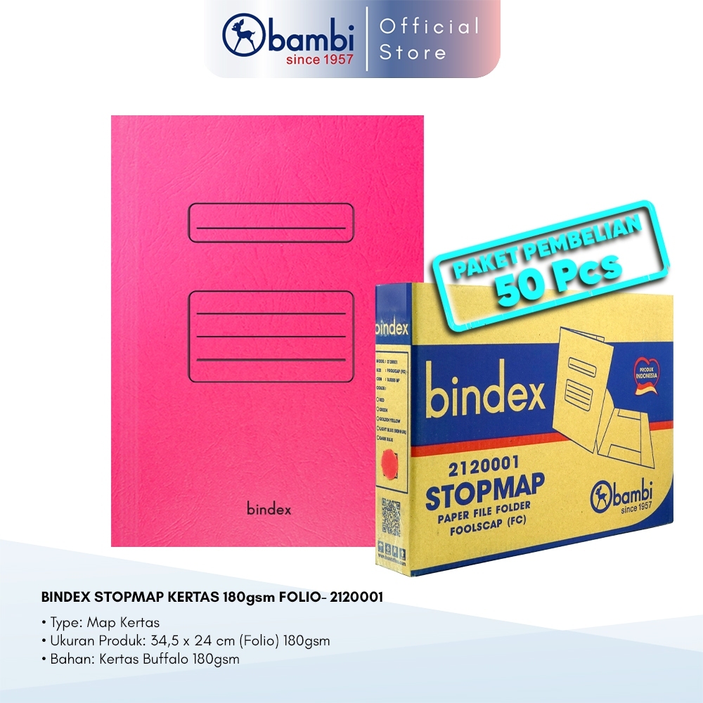 Jual Bindex Paper Stopmap Folio Tebal 180 Gsm All Color Isi 50 Pcs ...