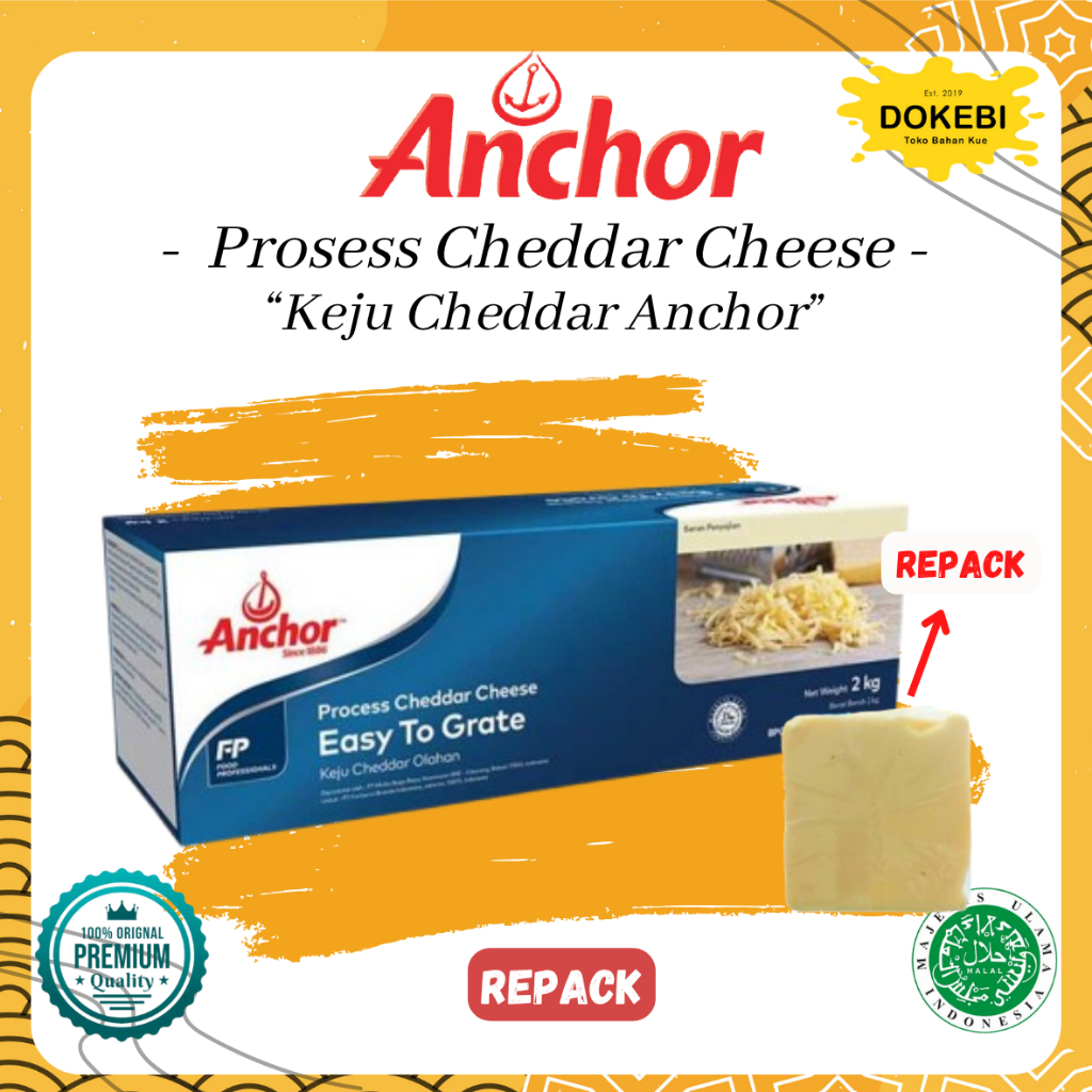 Jual Anchor Cheddar Cheese REPACK 250g / Keju Parut Cheddar Anchor ...