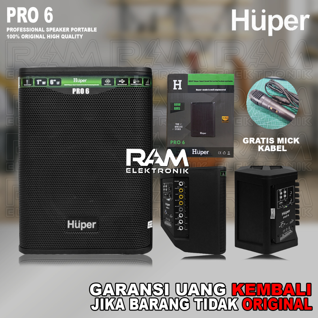 Jual Speaker Aktif Portable Meeting 6 Inch HUPER PRO6 | PRO 6 Bluetooth ...