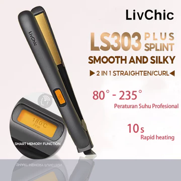 Catokan Tourmaline LIVCHIC LS303 2 IN 1 Pelurus Rambut Keramik Dan Keriting Professional
