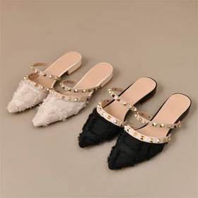 NF1052 Sepatu Flat Fashion Wanita Sepatu Flat Bludru Premium Anti Slip