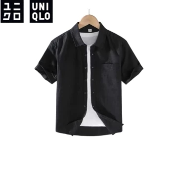 Kemeja Pria Lengan Pendek Kantong Depan Katun Tuwil Slim Fit
