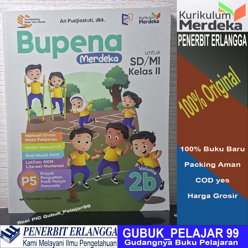 Jual BUPENA MERDEKA 2B Untuk Kelas 2 SD/MI Kurikulum Merdeka Erlangga ...