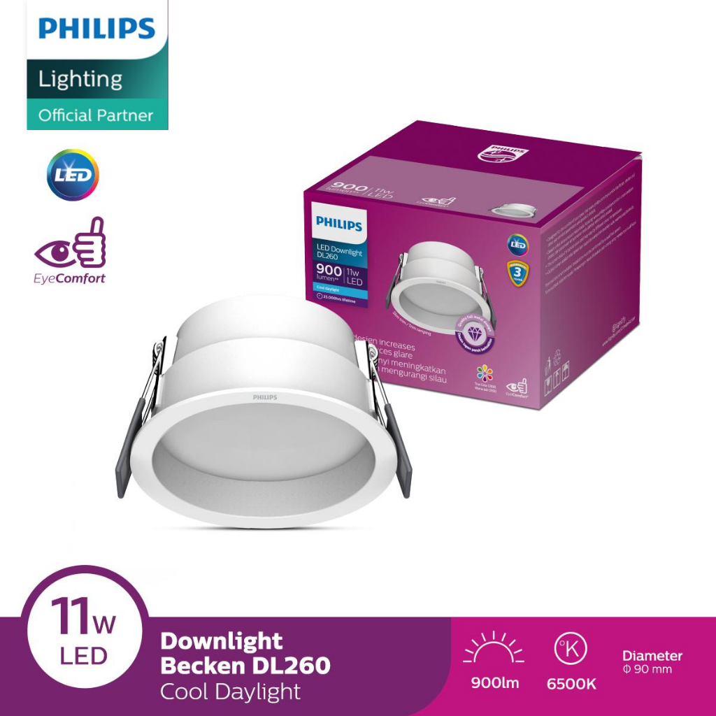 Jual Lampu Downlight Philips DL260 RD D90 11W 965 Cahaya Putih | Shopee ...