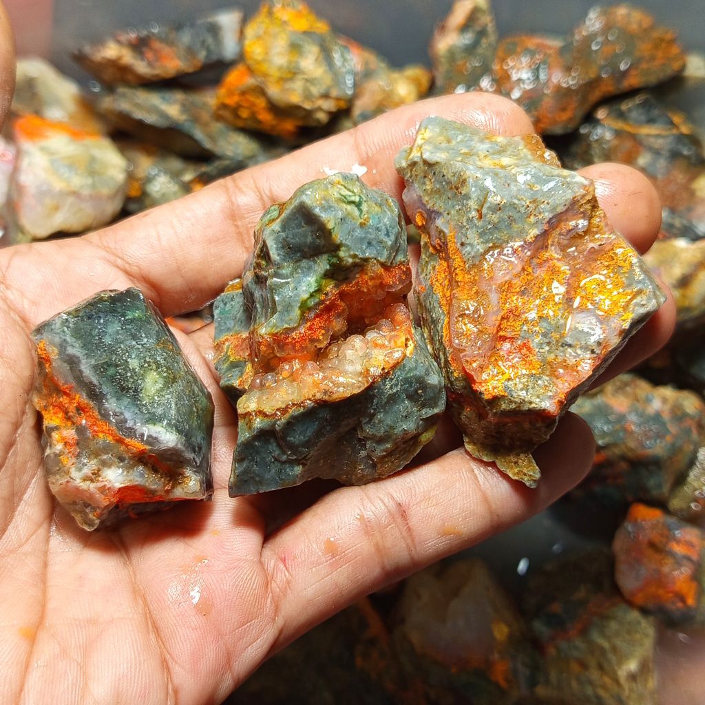 Jual batu akik onco cililin/bongkahan batu akik oncom cililin/batu ...