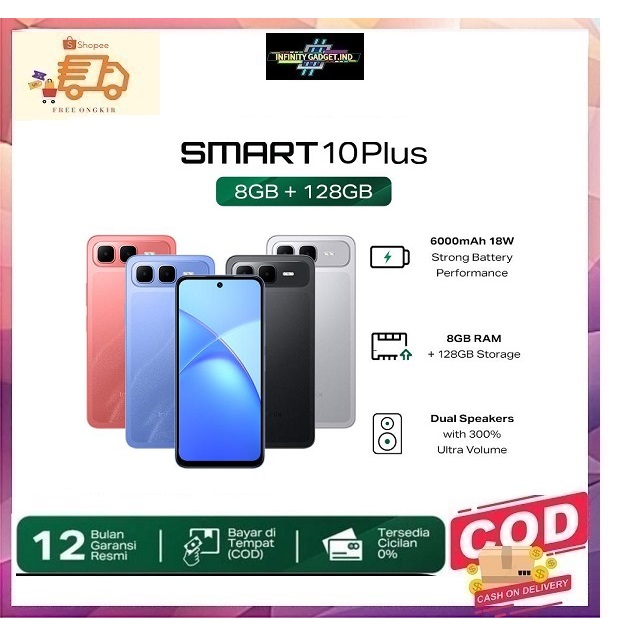 Jual Infinix Smart 10 Plus 8/128GB - Up to 16GB Extended RAM - 6.67 ...