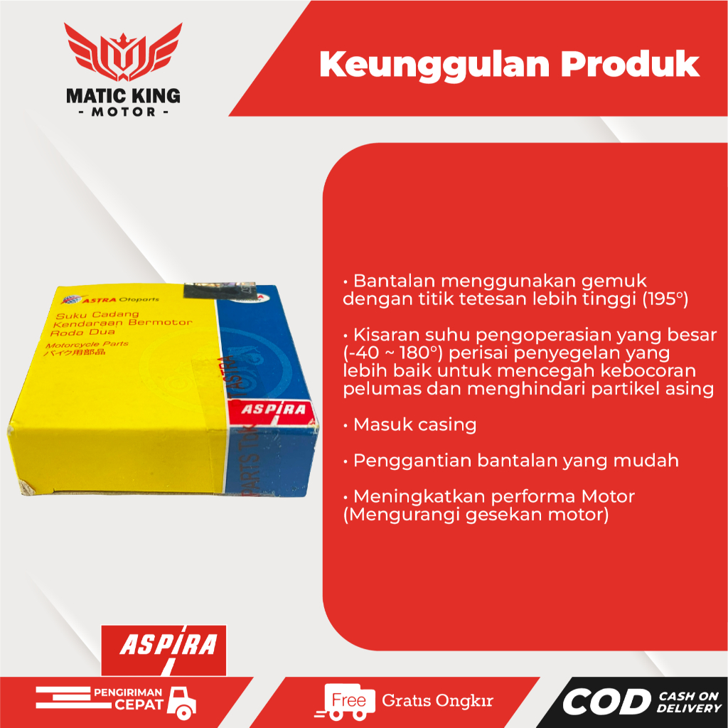 Jual Paket Bearing Laher Lahar Gigi Rasio Gardan Beat Vario Genio ...