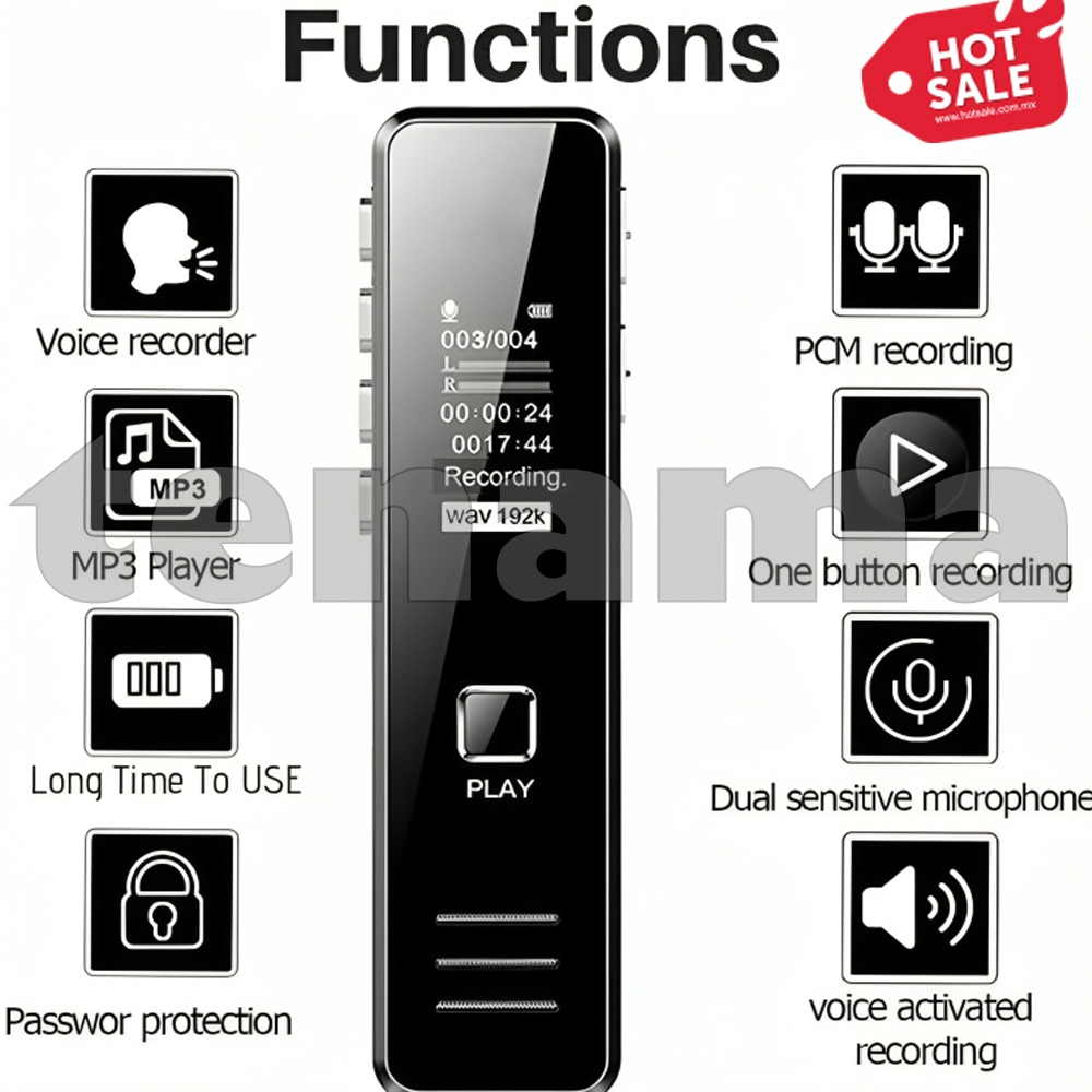 Jual Digital Voice Recorder with 32GB MP3 Music Player Recording Device ...