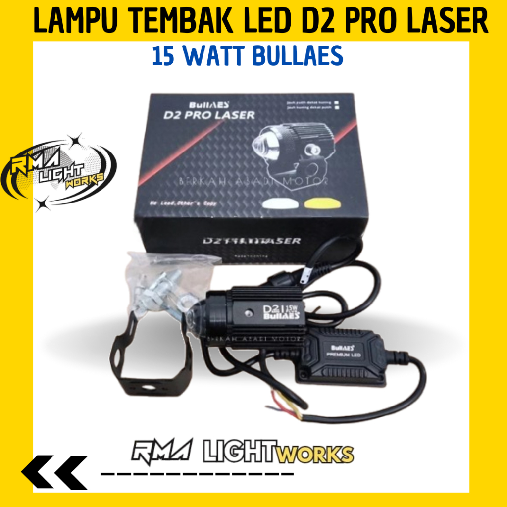 Jual Lampu Tembak LED D2 Pro LASER 15watt BULLAES | Lampu Kabut Laser ...