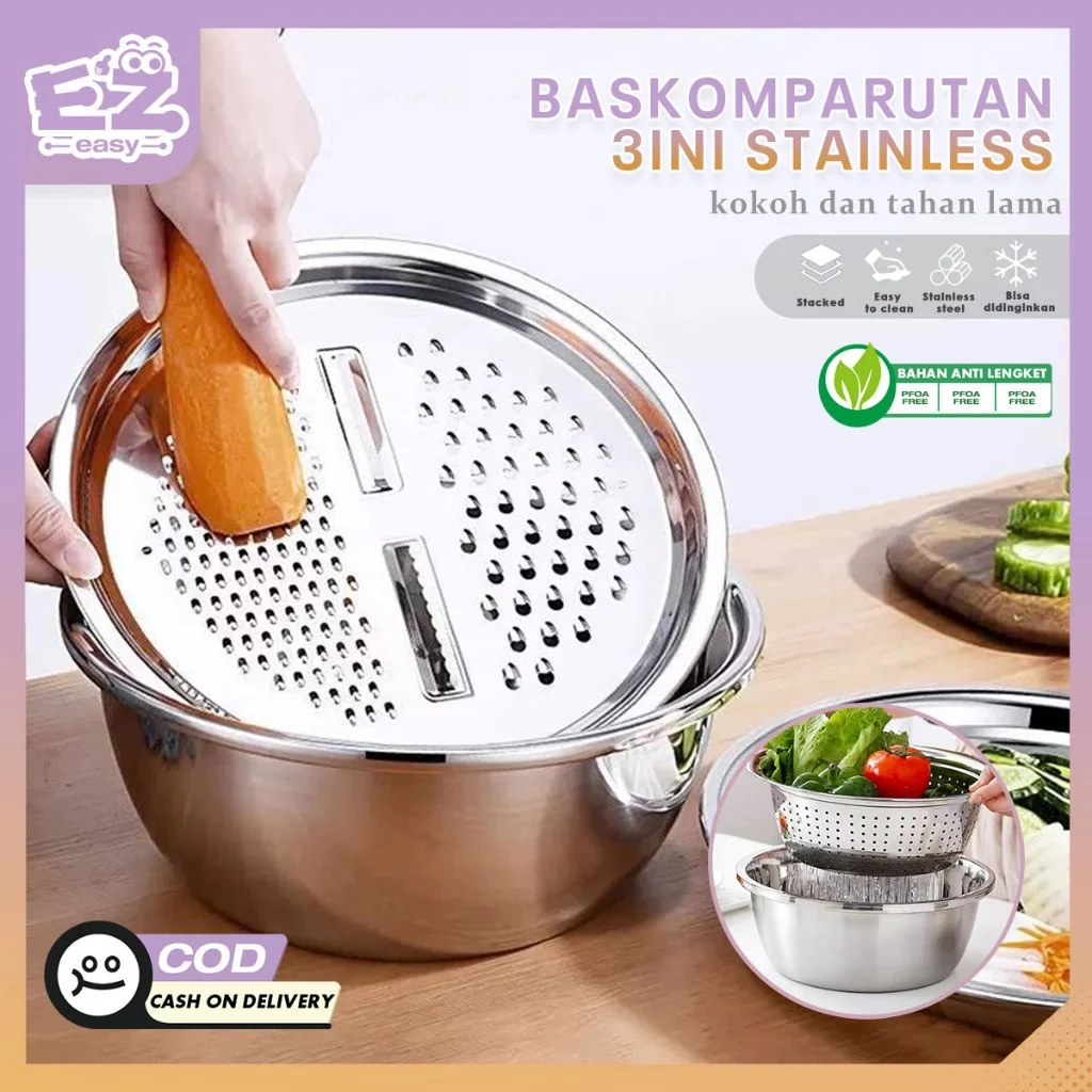 304 3in1 Baskom Multifungsi Stainless Steel COD