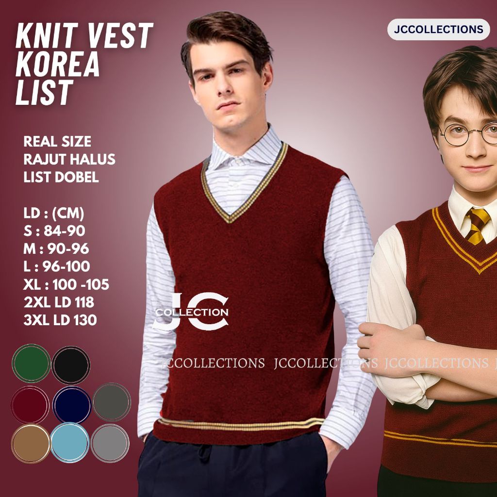 Jual Rompi Rajut Korea Rajut Vest Vneck Cosplay Film Asrama penyihir ...